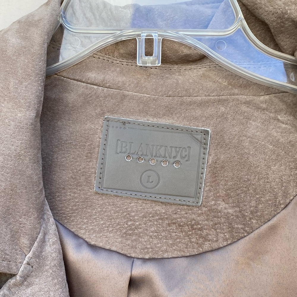 Blank NYC Genuine Suede Moto Jacket Sz L - Picture 6 of 8